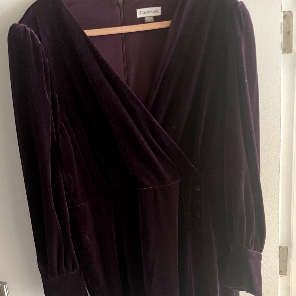 Purple Velvet Calvin Klein Dress